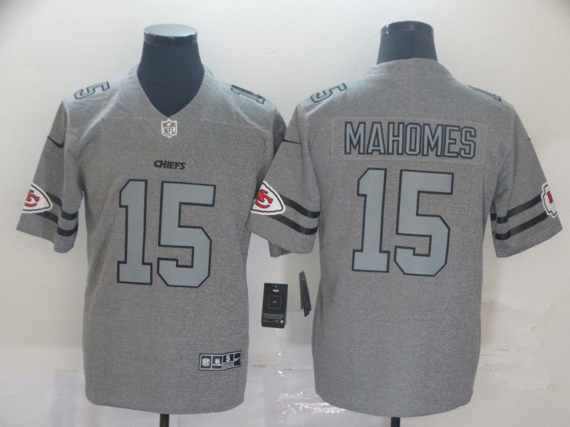 Men Kansas City Chiefs #15 Mahomes Grey Retro Nike NFL Jerseys->houston texans->NFL Jersey